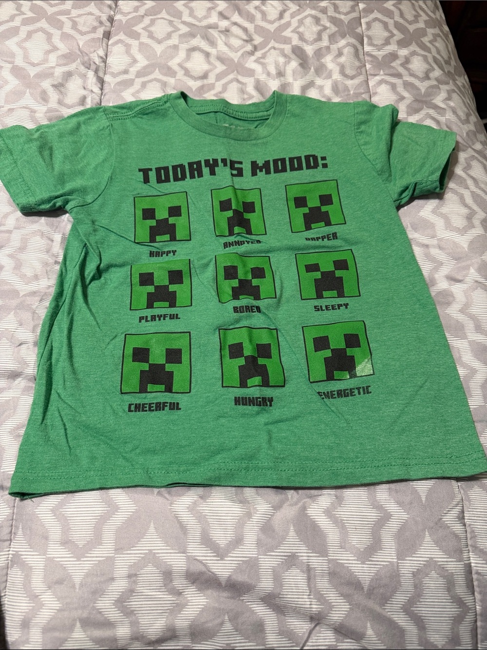 Green Minecraft Mood Graphic Tee